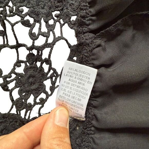 Umgee Lace Vest Black Small Medium Sheer Sleeveless Top Open Ruffle - Picture 5 of 8